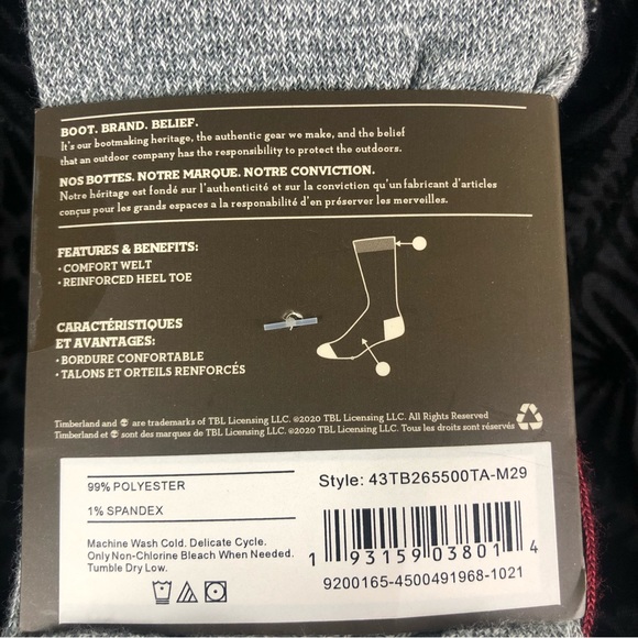 TIMBERLAND BOOT SOCKS SUPER SOFT 3 PAIR . - Picture 4 of 4